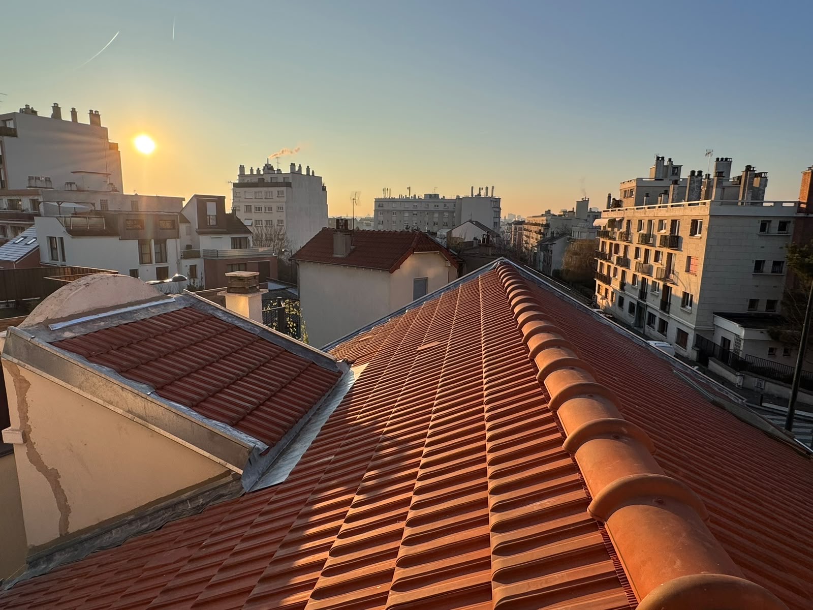Rénovation toiture tuiles vue panoramique - Entreprise Timothée