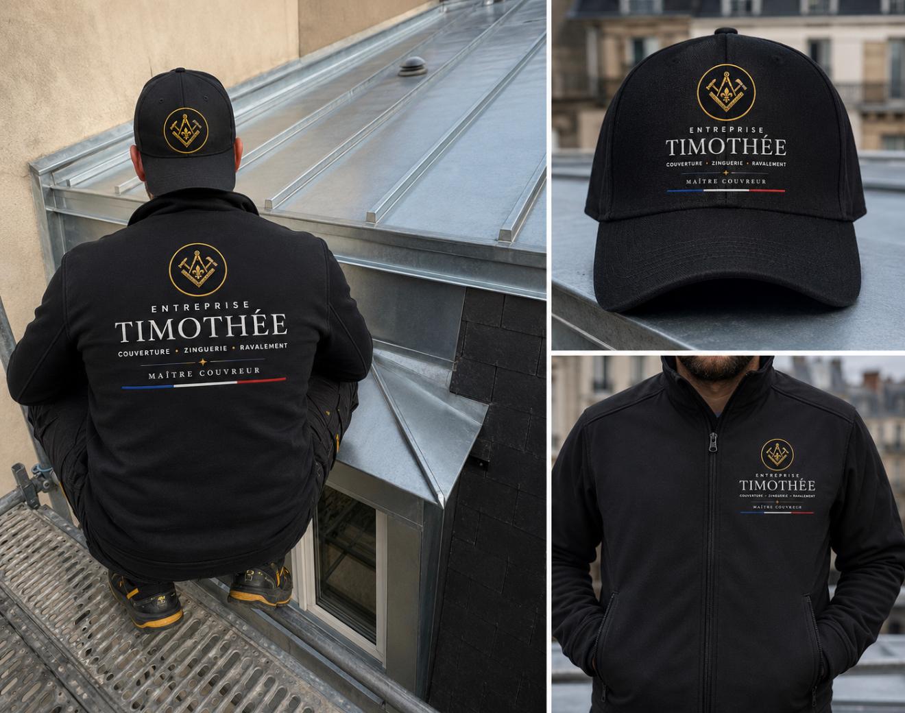 Couvreur Entreprise Timothée en équipement professionnel sur un chantier à Saint-Maur-des-Fossés